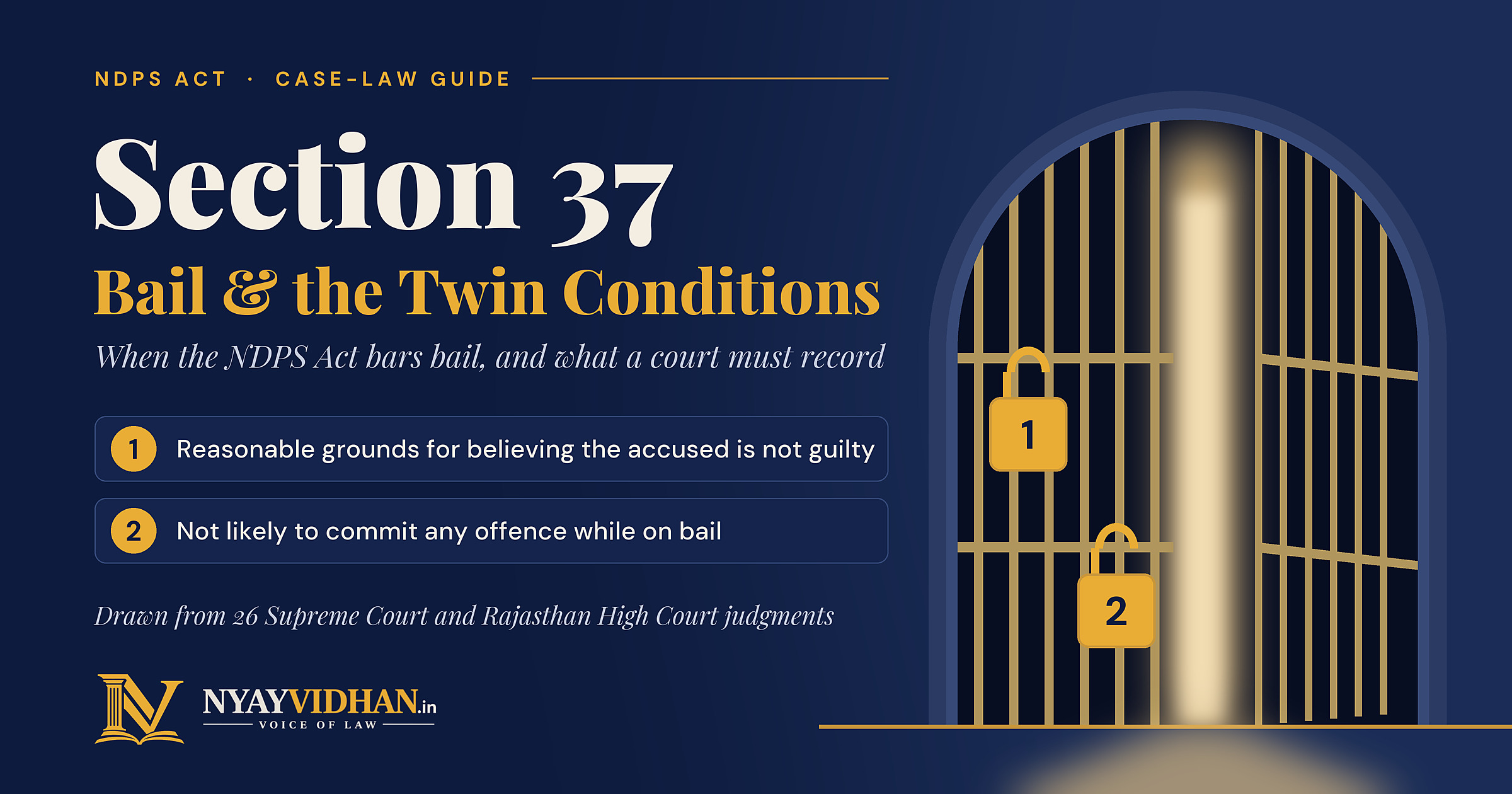 Section 37 of the NDPS Act: Bail, the Twin Conditions and How Courts Apply Them